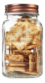 Frasco Hermético Cuadrado Vidrio Labrado Otten 1,5 Lts Cobre