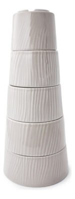T X 5 Cazulas Dip Pot Apilabl Porclana Grmr Dunas Color Crma - Imagen 2