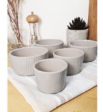 T X 5 Cazulas Dip Pot Apilabl Porclana Grmr Dunas Color Crma - Imagen 3