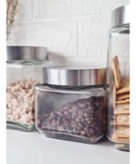 Frasco Hermético Cuadrado Vidrio Otten 850 Ml - Plateado - Imagen 5
