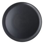 Set X 12 Plato Playo Porcelana Corona Pluto Reactivo 28,4 Cm Negro