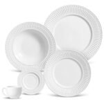 Set Combo X 30 Piezas Vajilla Cerámica Roma Ravenna - Blanco - Roma Ravenna