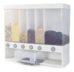 Dispenser Dispensador Alimento Legumbres Cereales 6 Espacios Color Blanco