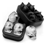 Cubetera Silicona Flexible Forma Calaveras Bebidas Otten Negro