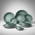 Juego Set X 30 Piezas Vajilla Porcelana Schmidt Esfera Color Verde - Imagen 5
