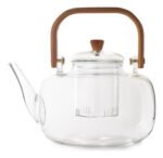 Tetera Vidrio Con Infusor Y Mango Bambú Otten 1,5 Lts - Marrón