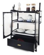 Rack Secaplato Organizador Cocina 2 Puerta Y Cajon Otten Negro - Imagen 2