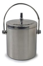 Hielera Doble Fondo Acero Inoxidable Con Tapa Otten 1 Lt - Plateado