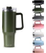 Vaso Térmico Acero C/ Manija Y Sorbete Otten 1 Lt Verde - Imagen 6