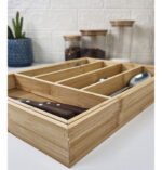 Cubiertero Extensible 7 Compartimientos Madera Bambu Otten - Marrón Claro - Imagen 7