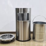 Cestos Tacho Basura C/ Cenicero Acero Inox Otten 42 Lts - Imagen 4