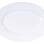 Bandeja Oval Porcelana Tramontina María Augusta  32 X 25 Cm Blanco