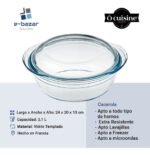 Cacerola Redonda Ovenware O' Cuisine Vidrio Templado 2,1 Lts - Blanco - Imagen 7