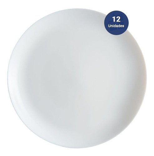D_883379-MLA51700132628_092022-O Set X 12 Platos Playo Templado Arcoroc Evolutions 25 Cm White/blanco - Imagen 1