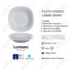 Juego Set X 12 Plato Hondo Vidrio Templado Luminarc Carine - Imagen 11