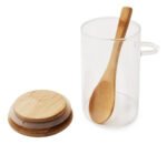 Frasco Hermético Vidrio Con Tapa Cuchara Bambú Otten 300 Ml Marrón Claro - Imagen 3