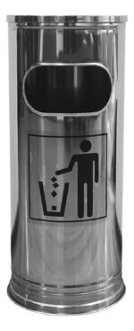 Cestos Tacho Basura C/ Cenicero Acero Inox Otten 27 Lts