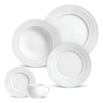 Set De Vajilla 30 Piezas Porto Brasil De Cerámica Color Blanco Liso