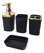 Set X 4 Piezas Accesorios Para Baño Plástico Otten - Negro