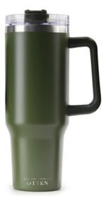 Vaso Térmico Acero C/ Manija Y Sorbete Otten 1 Lt Verde - Imagen 2