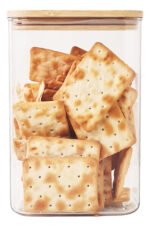 Frasco Acrílico Hermético Tapa Bambú Otten 1,1 Lts - Marrón Claro