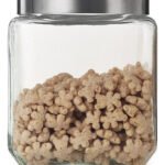 Frasco Hermético Cuadrado Vidrio Otten 1,25 Lts Plateado