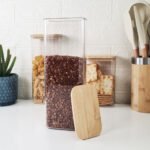 Frasco Acrílico Hermético Tapa Bambú Otten 1,8 Lts - Marrón Claro - Imagen 3