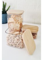 Frasco Acrílico Hermético Tapa Bambú Otten 600 Ml - Marrón Claro - Imagen 5
