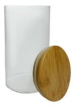 Frasco De Vidrio Con Tapa De Bambú - Imagen 2