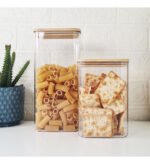 Frasco Acrílico Hermético Tapa Bambú Otten 1,6 Lts - Marrón Claro - Imagen 6