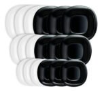 Set X 18 Juego Vajilla Vidrio White & Black Luminarc Carine Negro/blanco N1489 - Imagen 3