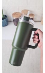 Vaso Térmico Acero C/ Manija Y Sorbete Otten 1 Lt Verde - Imagen 9
