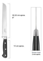 Set X 5 Cuchillos Acero Profesional Forjado C/ Taco Otten Negro - Imagen 7