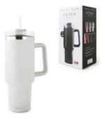 Vaso Térmico Acero C/ Manija Y Sorbete Otten 1 Lt Blanco - Imagen 4