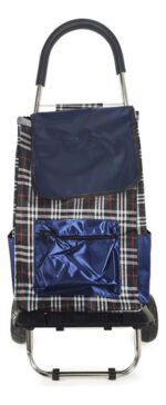 Carrito De Compras Metálico Reforzado Plegable Otten - Azul - Imagen 3