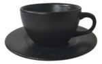 Set X 12 Taza C/plato Porcelana Corona Pluto Reactivo 242 Ml - Negro - Pluto Reactivo