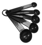 Juego Set X 10 Piezas Cucharas Y Tazas Medidoras Plastico Negro - Imagen 2
