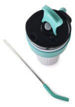 Vaso Térmico Acero C/ Manija Y Sorbete Otten 860 Ml Lila / Turquesa - Imagen 3