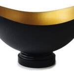 Frapera Hielera Baja Oval Acero Inoxidable Otten Oval Dorado / Negro