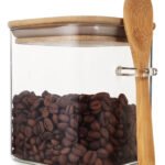 Frasco Hermético Cuadrado Tapa Cuchara Bambú Otten 575 Ml - Marrón Claro