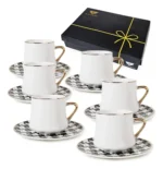 SET X 6 TAZA DE CAFE CON PLATO CERAMICA 110 ML OTTEN - Imagen 4