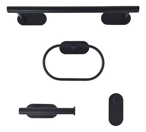 D_628213-MLA88695203730_072025-O Set X 4 Piezas Accesorios Para Baño Otten Negro - Imagen 1