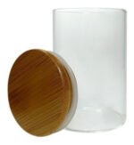 Frasco Tarro De Vidrio Con Tapa De Bambú 6,5 X 10 Cm  Transparente - Imagen 3