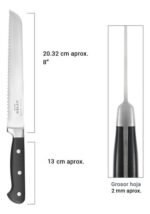 Set X 5 Cuchillos Acero Forjado C/ Taco Madera Otten Plateado / Madera - Imagen 7