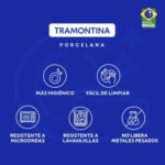 Plato Playo Porcelana Tramontina Itaunas 28 Cm Blanco Itaunas - Imagen 7