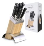 Set X 5 Cuchillos Acero Forjado C/ Taco Madera Otten Plateado / Madera - Imagen 4