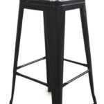 Banqueta Silla Hierro Alta C/ Respaldo Otten 76 Cm