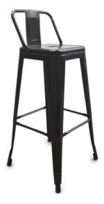 Banqueta Silla Hierro Alta C/ Respaldo Otten 76 Cm