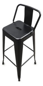Banqueta Silla Hierro Alta C/ Respaldo Otten 76 Cm - Imagen 6