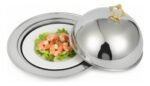 Campana Exhibidora Con Plato Redonda Acero Inoxidable Otten Plateado - Imagen 5